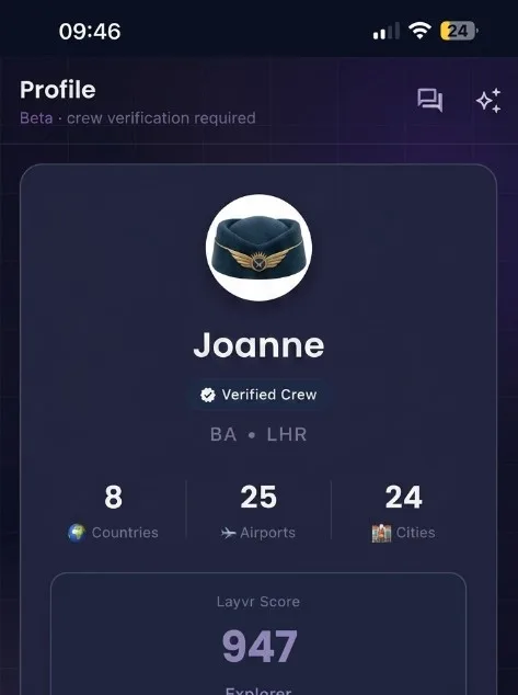 Layvr crew passport stats